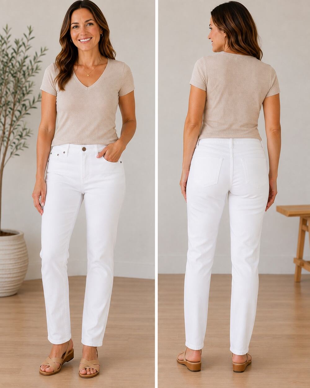 PERMANENT Girlfriend Jeans Women's Size 8 White Denim Mid Rise NWT